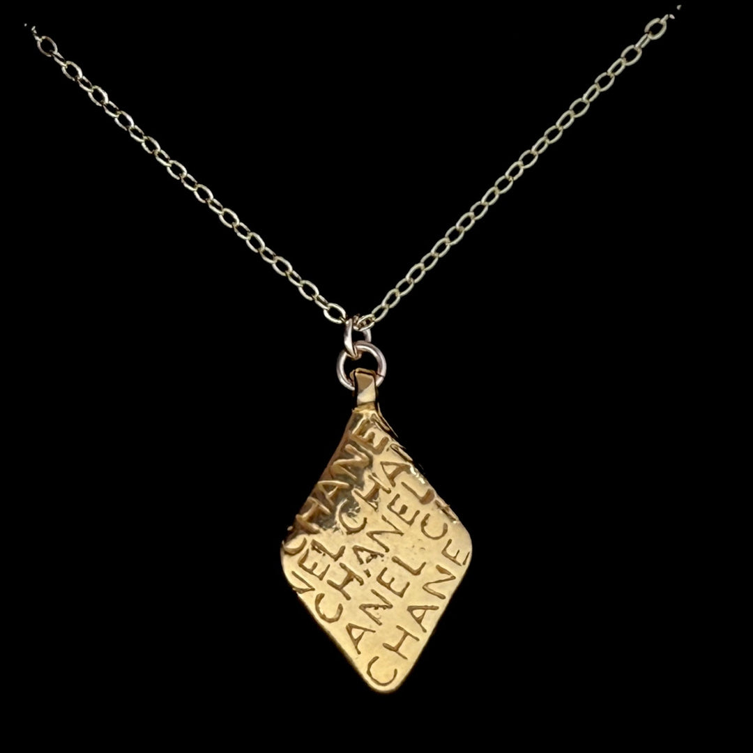 Gold Mademoiselle Printed Double Sided Necklace