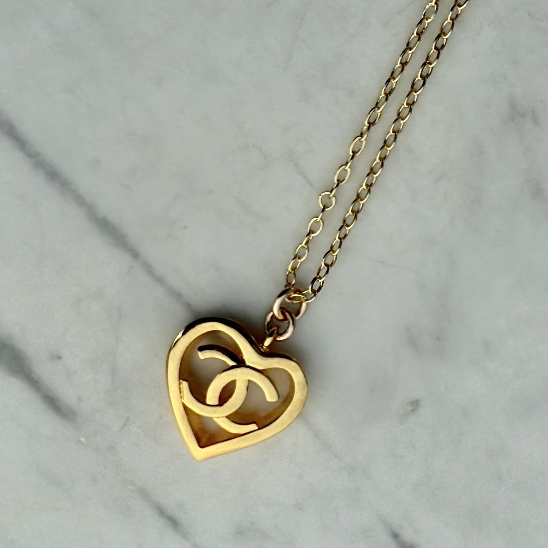 Gold Heart Logo Necklace