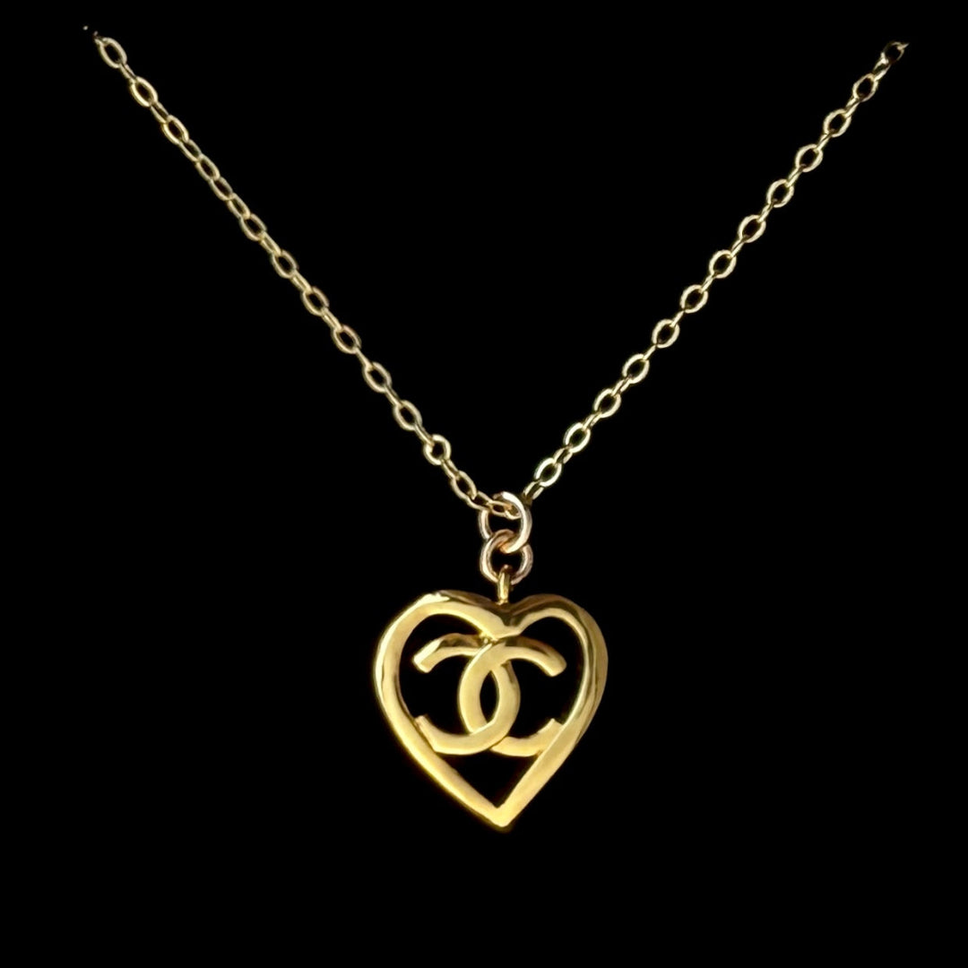 Gold Heart Logo Necklace