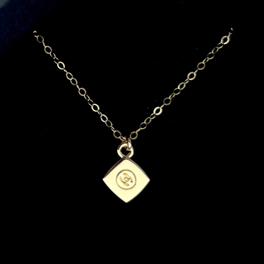 Mini Diamond Shaped Logo Necklace