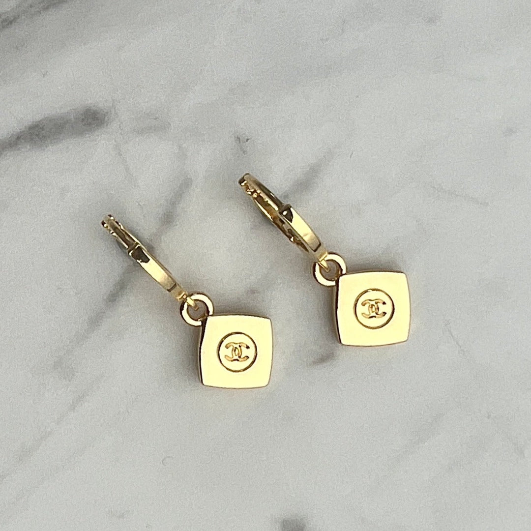 Mini Diamond Shaped Logo Earrings