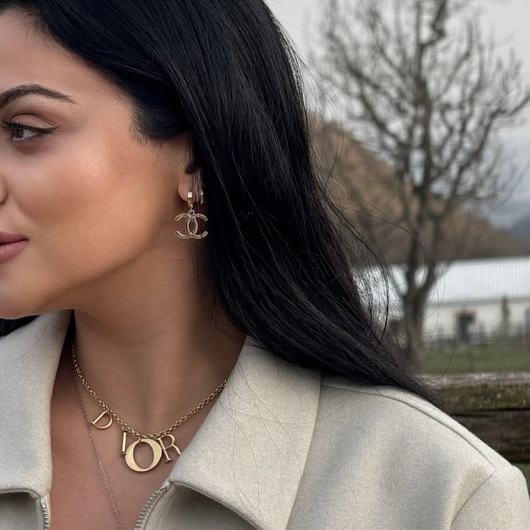 Large Gold Letter Necklace