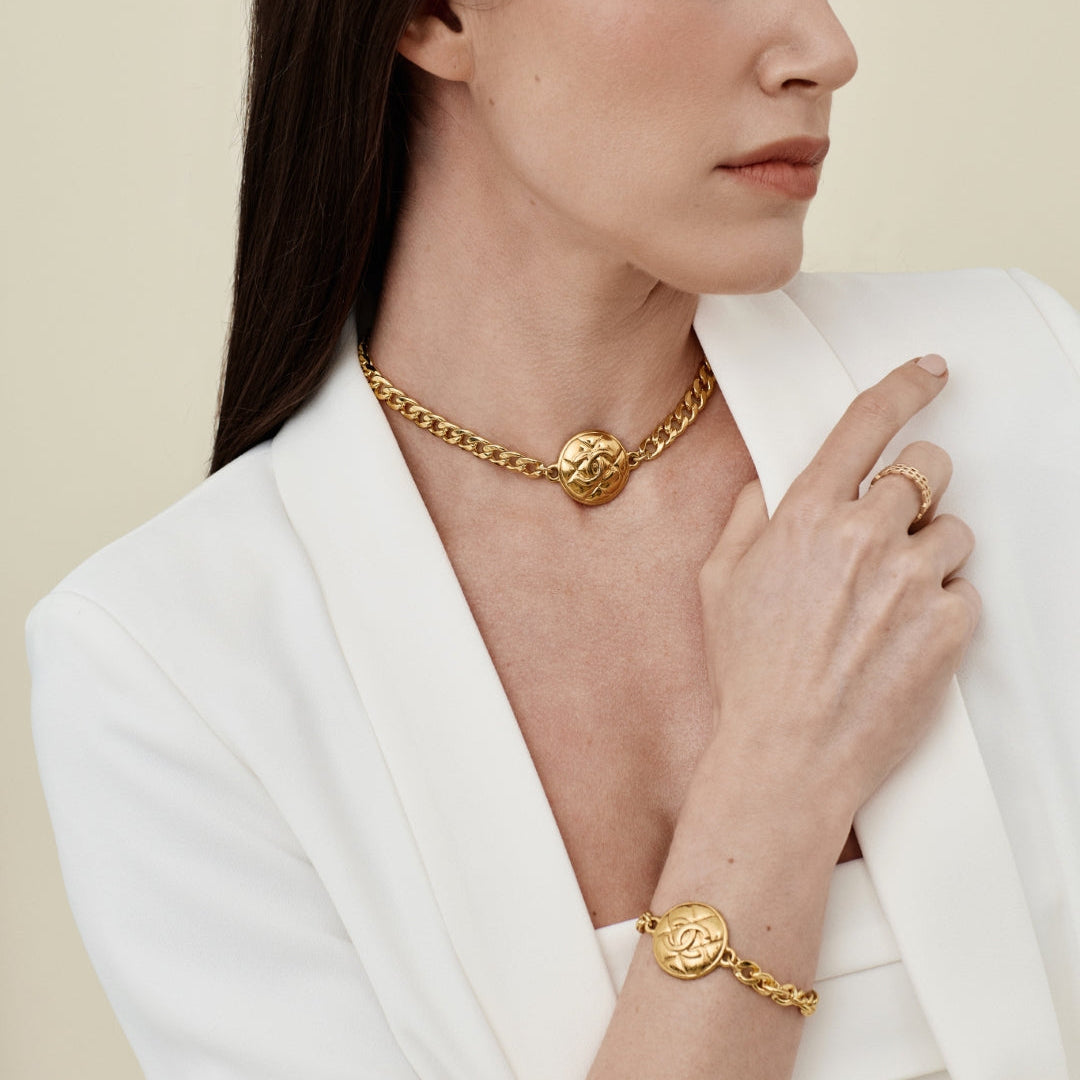 Gold Quilted Choker