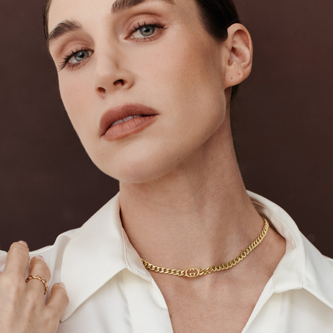Small Gold Logo Cuban Choker