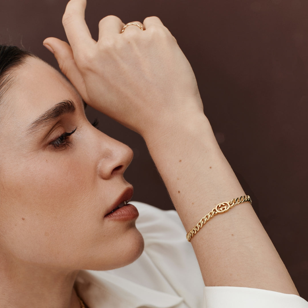 Small Gold Logo Cuban Bracelet