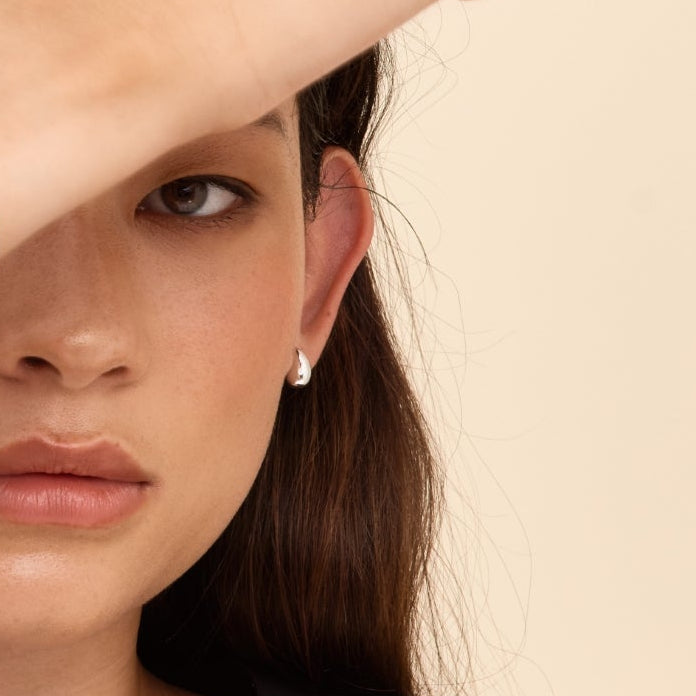 Sterling Silver Tear Drop Stud Earrings