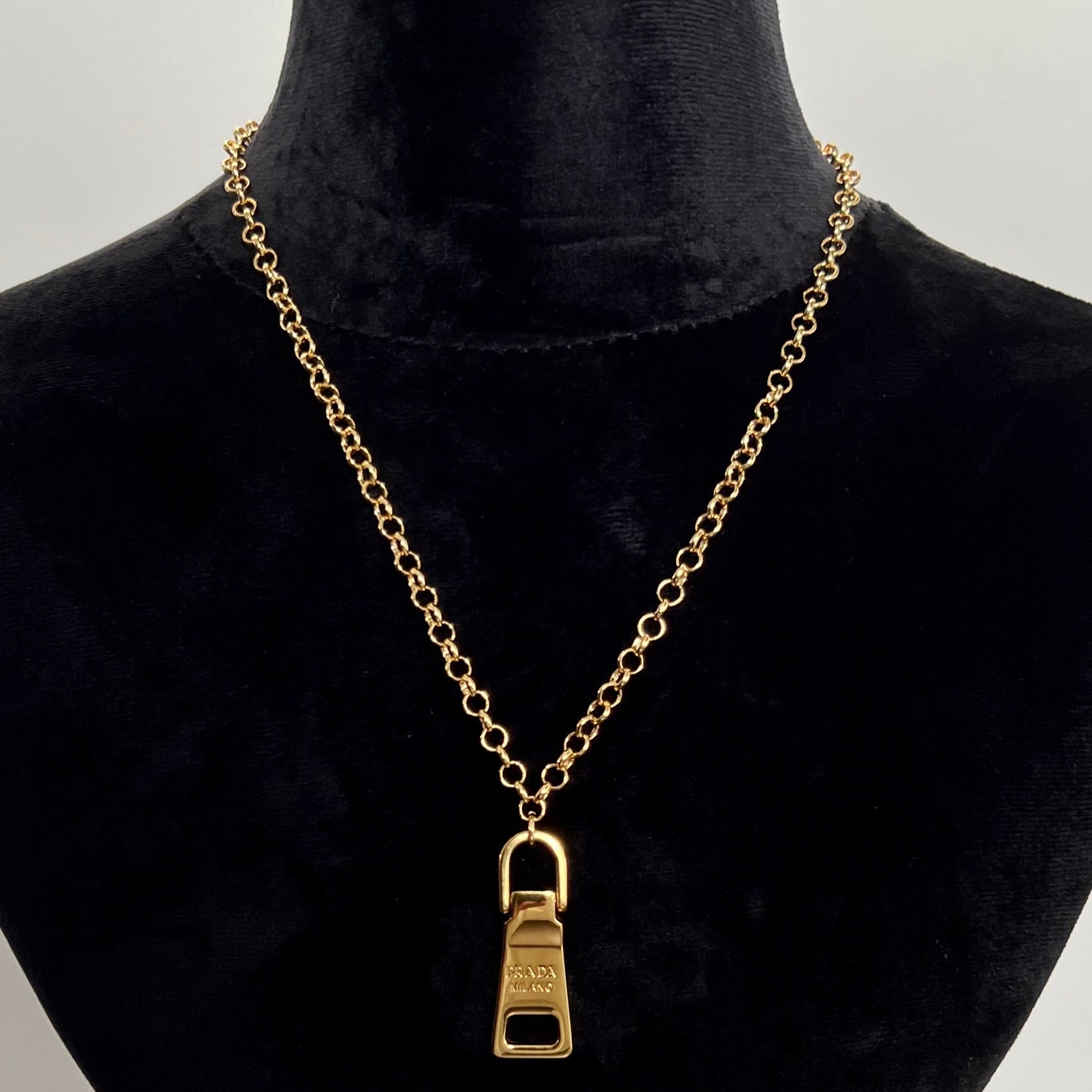 Gold Zipper Pull Necklace