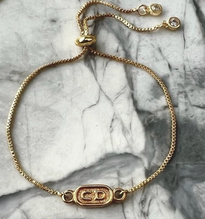 Small Gold Box-Chain Bracelet