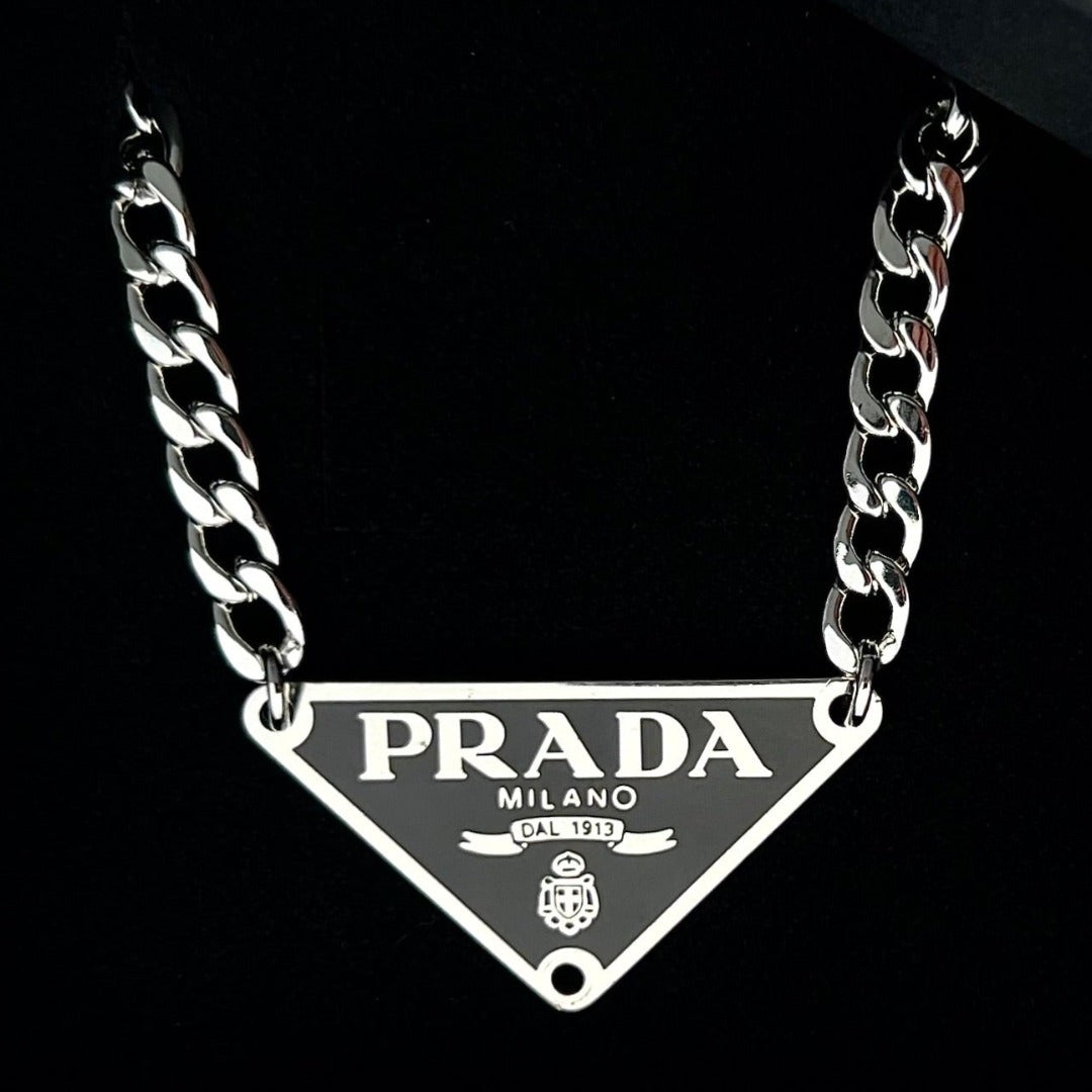 Authentic PRADA lock pendant reworked necklace – NECK