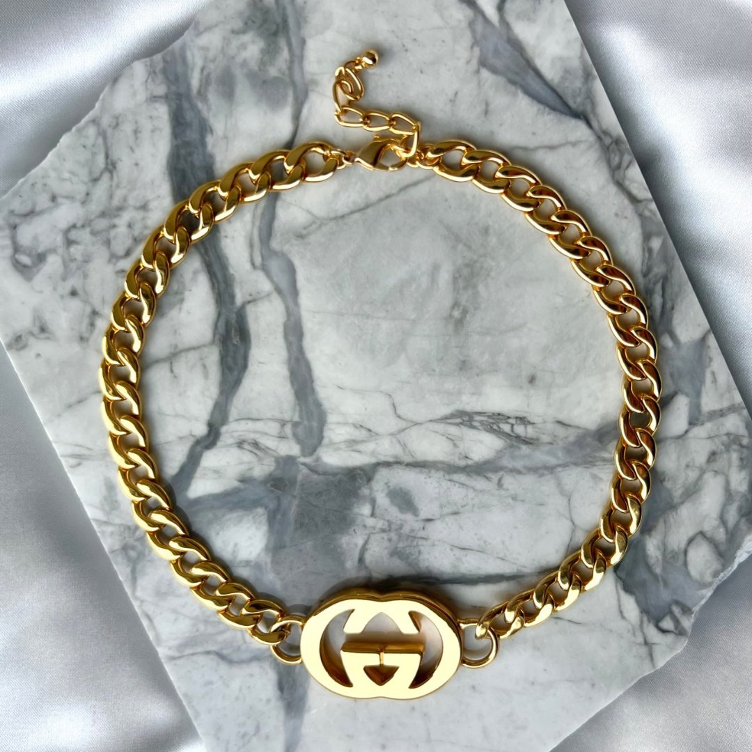 Statement Gold Logo Choker