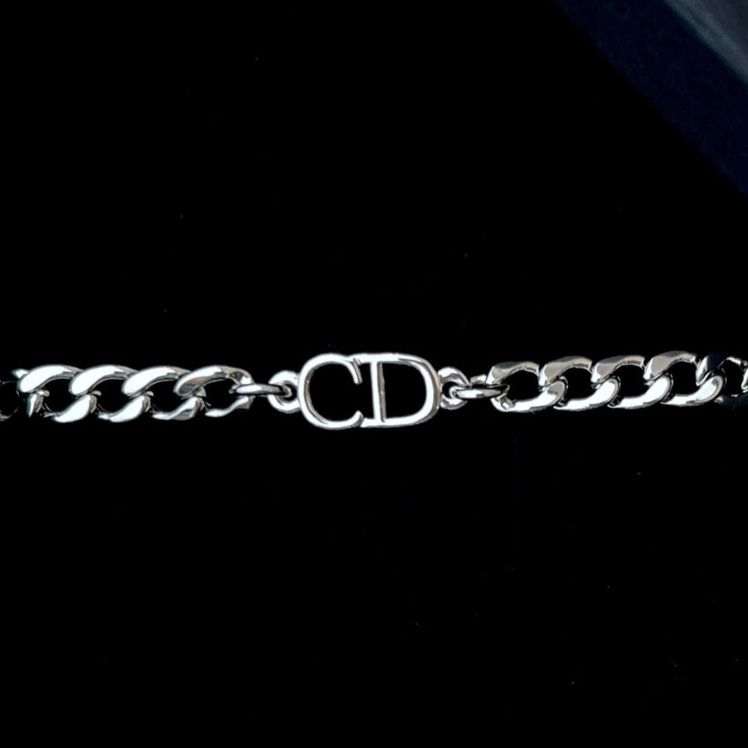 Silver Logo Cuban Bracelet