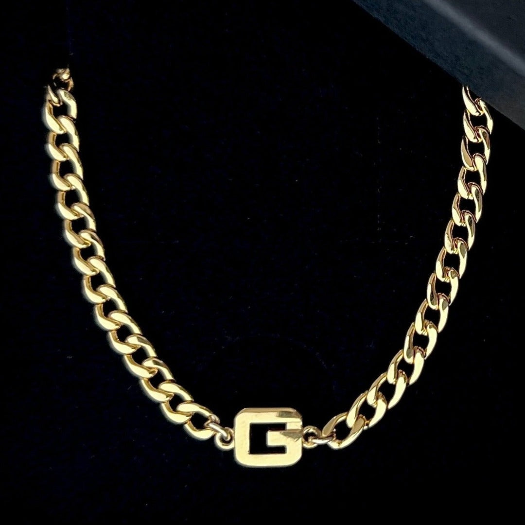 Gold Logo Cuban Choker