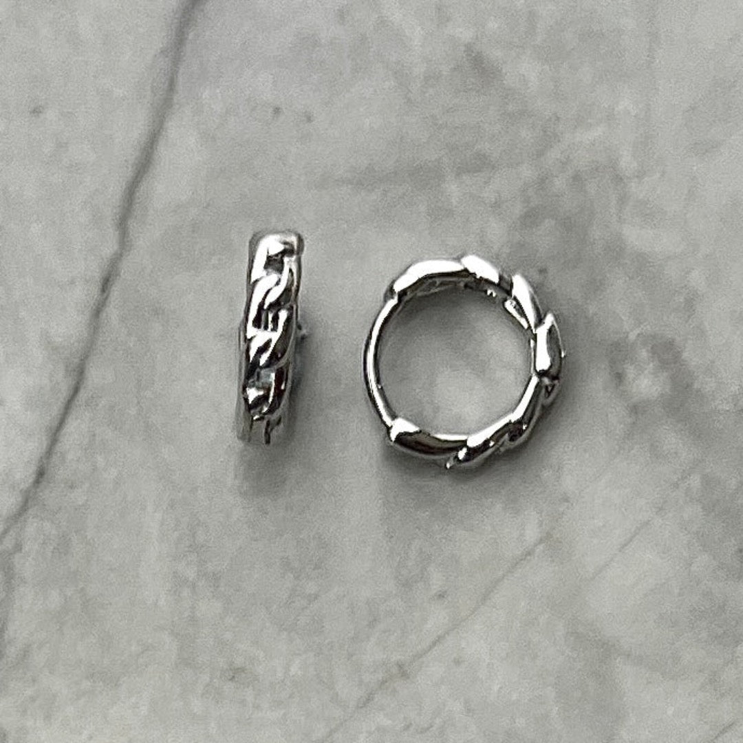 Silver Curb Chain Earrings