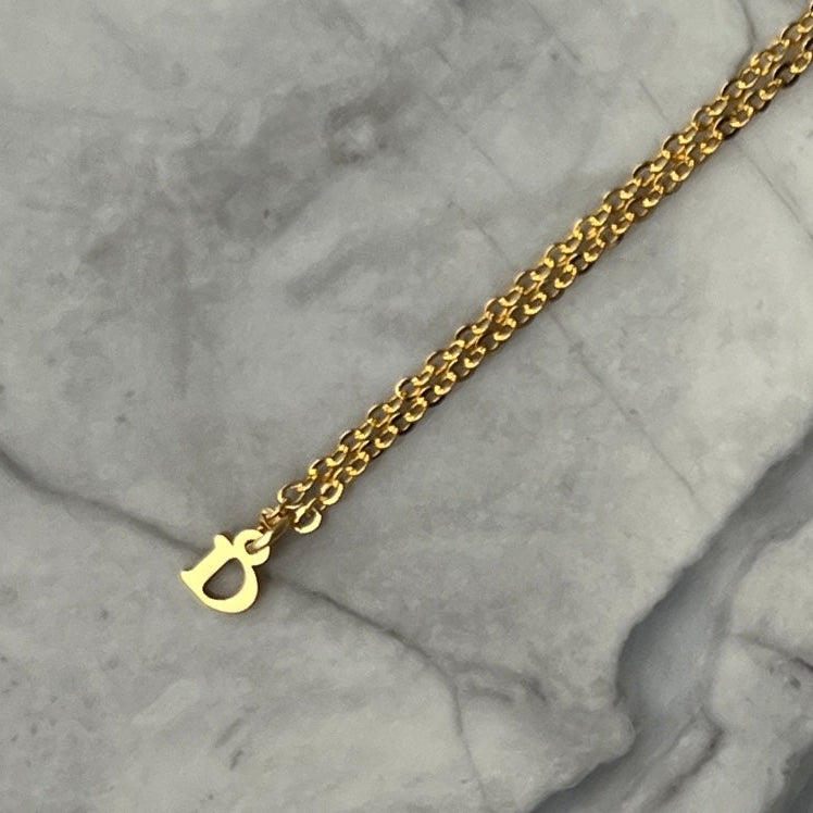 Mini Gold D Necklace
