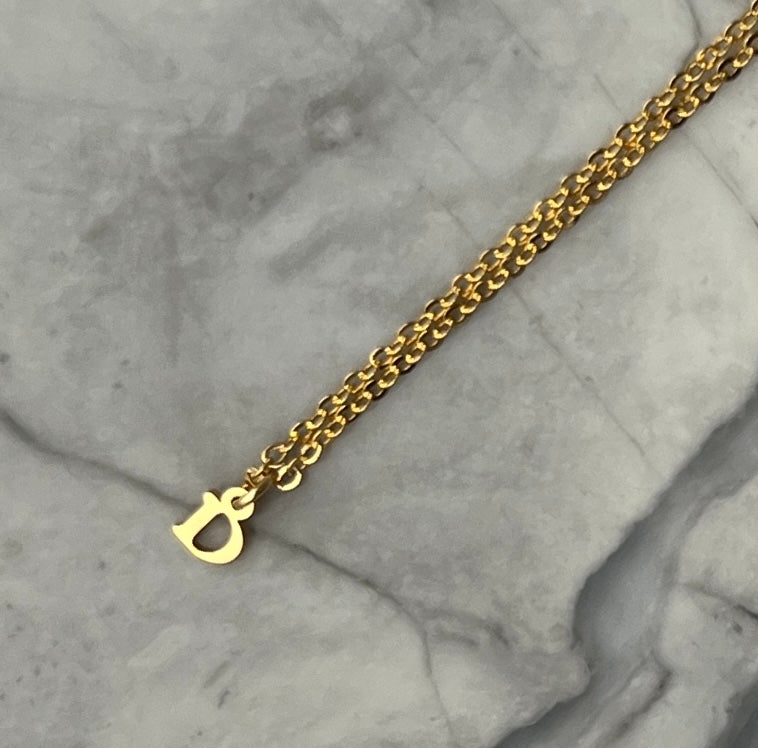 Mini Gold D Necklace