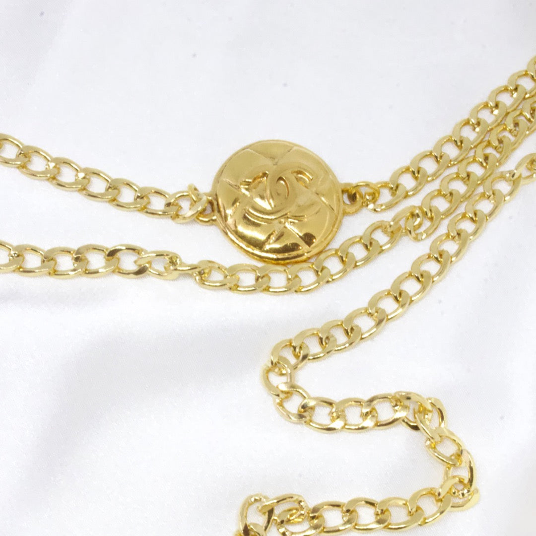 Gold Quilted Link Belt