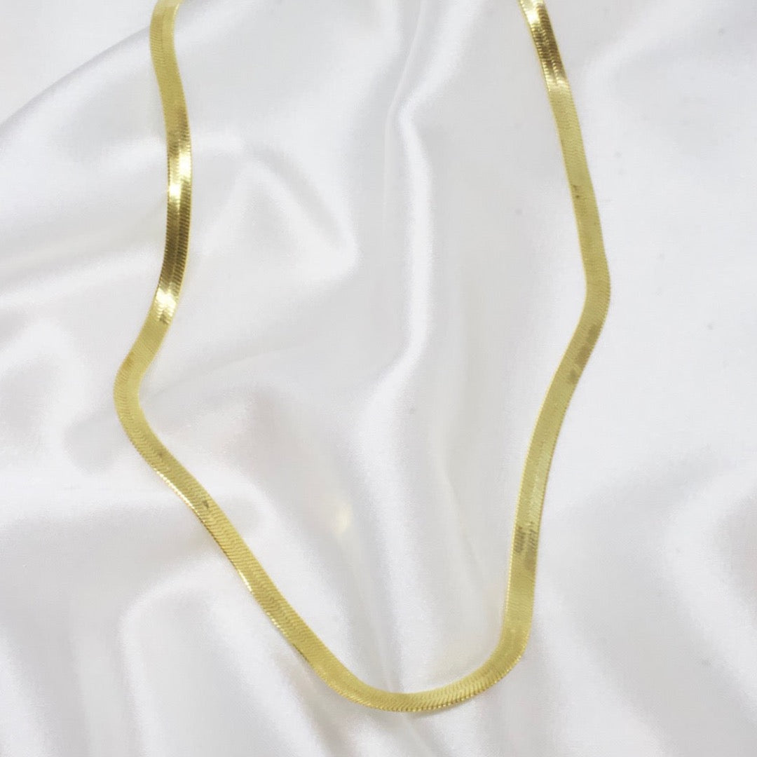 Gold Herringbone Necklace
